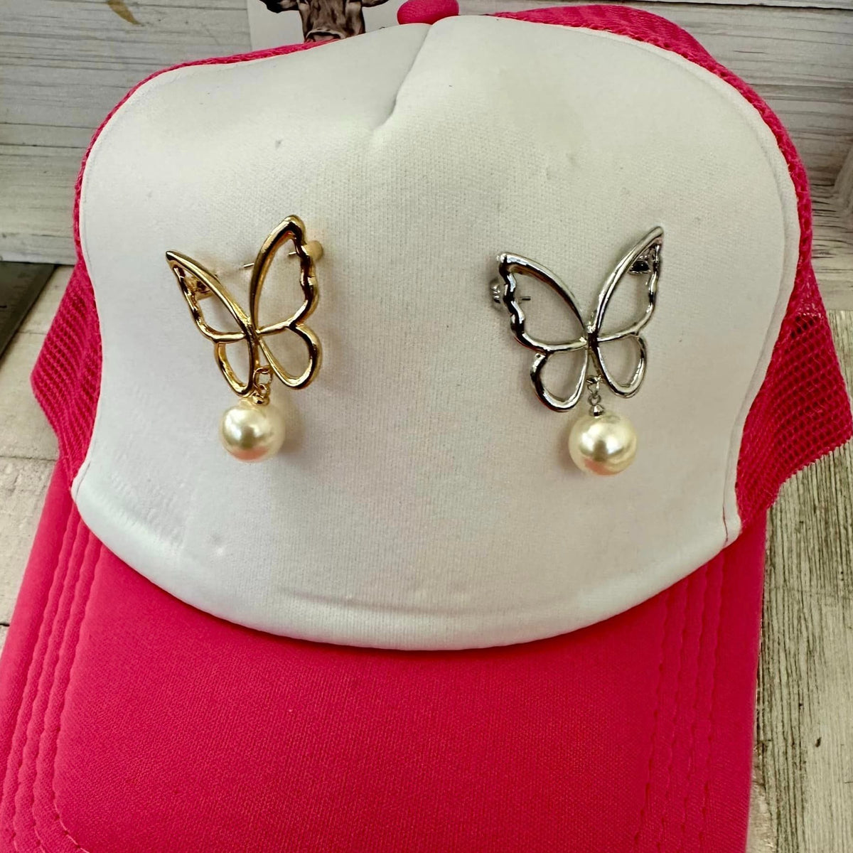 Butterfly Pearl Buckle Pins