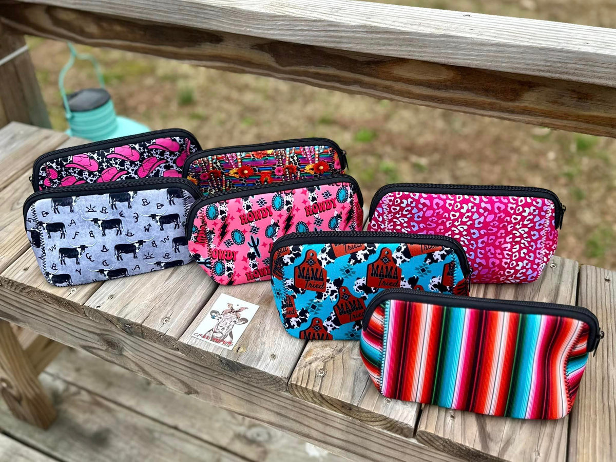 Neoprene Makeup Bags-Western