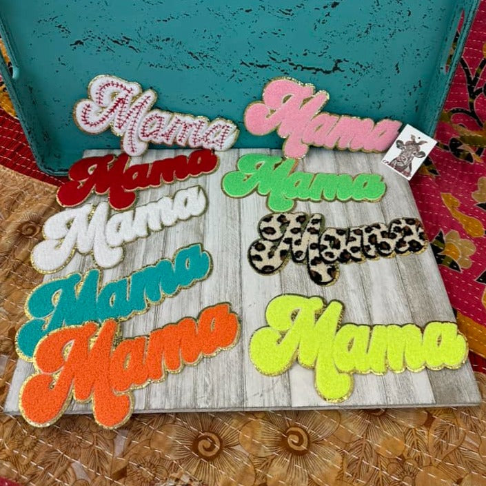 Chenille MAMA &amp; WEEKEND Patch-Iron on-NEW COLORS