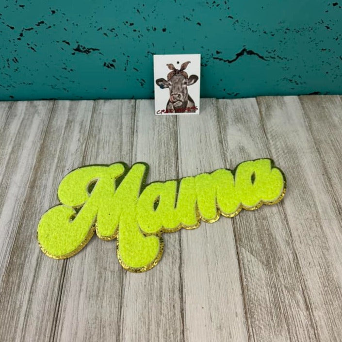 Chenille MAMA &amp; WEEKEND Patch-Iron on-NEW COLORS