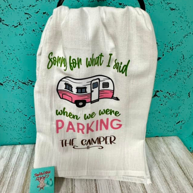 Snarky Kitchen Towels-Camping