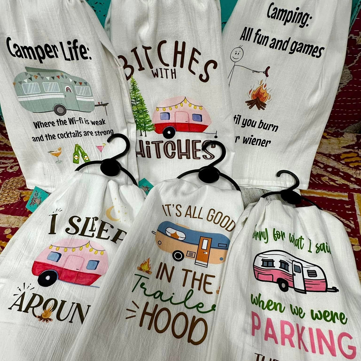 Snarky Kitchen Towels-Camping