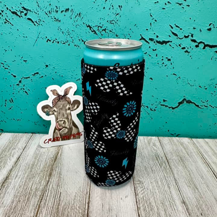 Neoprene Slim Can Coolers W/ Magnet-Trendy