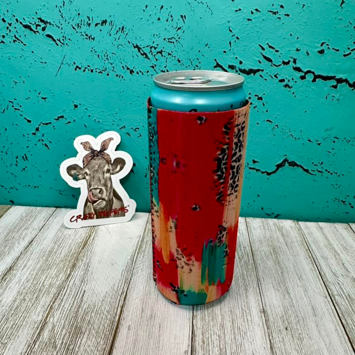 Neoprene Slim Can Coolers W/ Magnet-Trendy