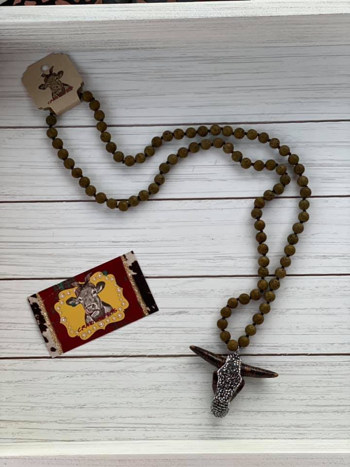 Steer Head Necklace
