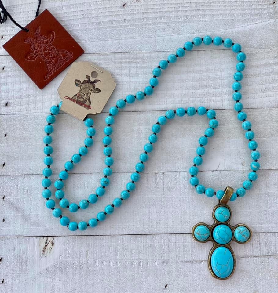 Turquoise Cross Necklace