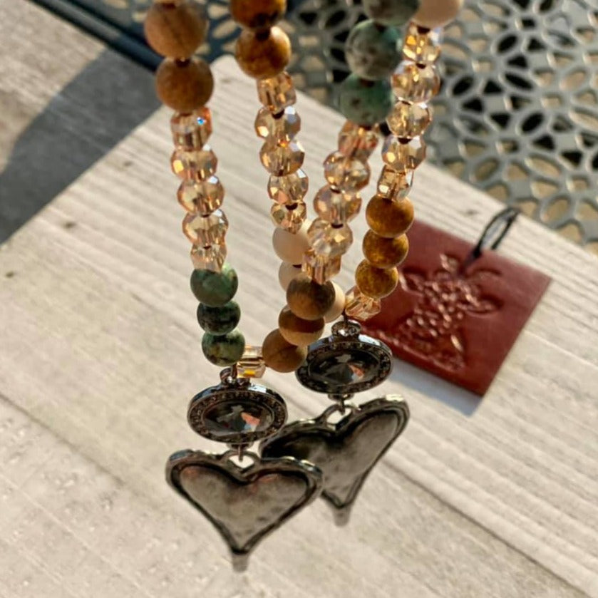 African Turquoise Heart Necklace