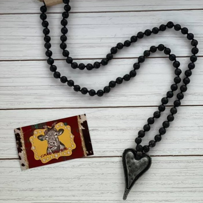 Lava Stone Heart Necklaces