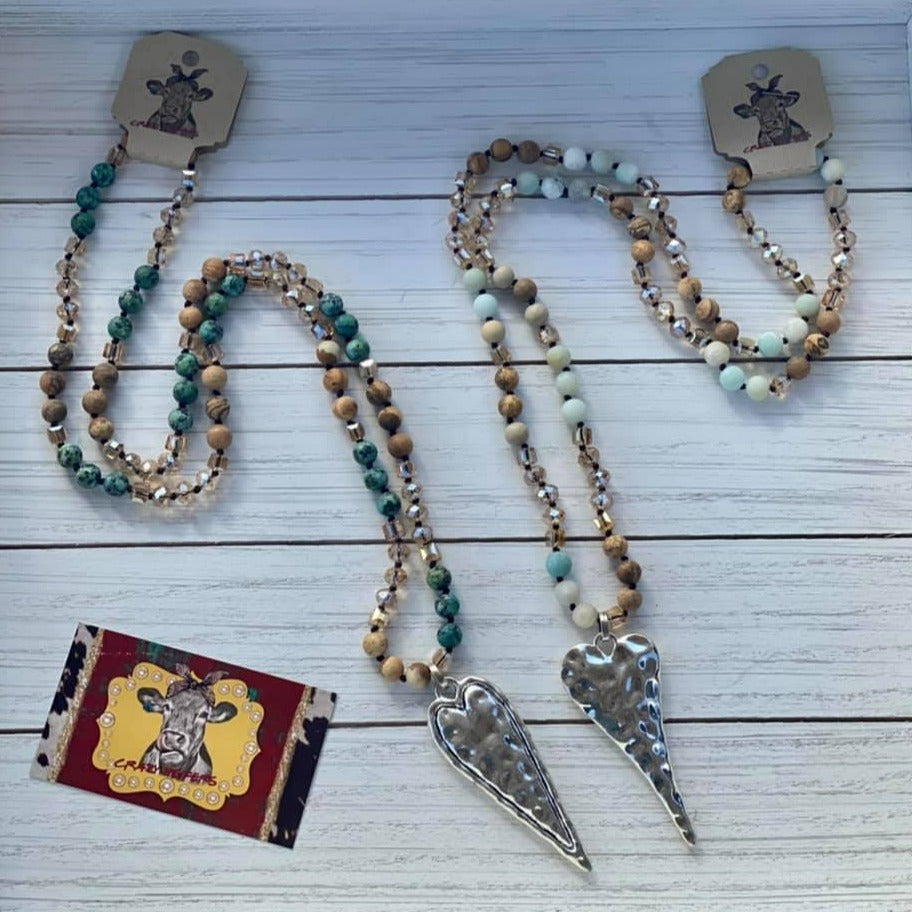 African Turquoise Slim Heart