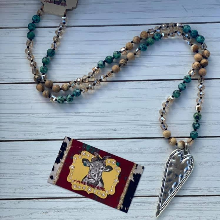 African Turquoise Slim Heart