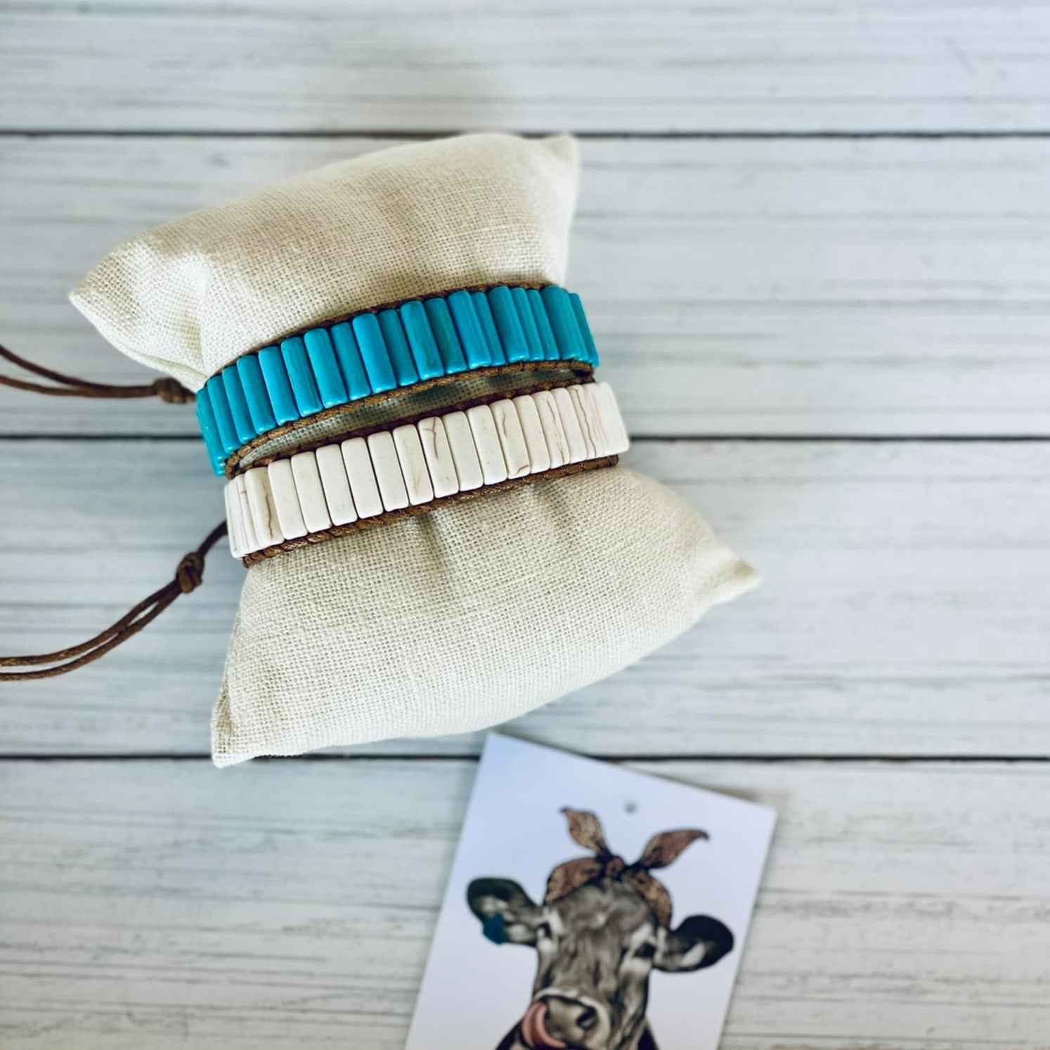 Rectangle Stone Wrap Bracelet