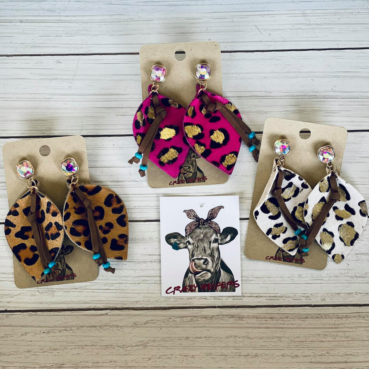 Leopard Cowhide Earrings