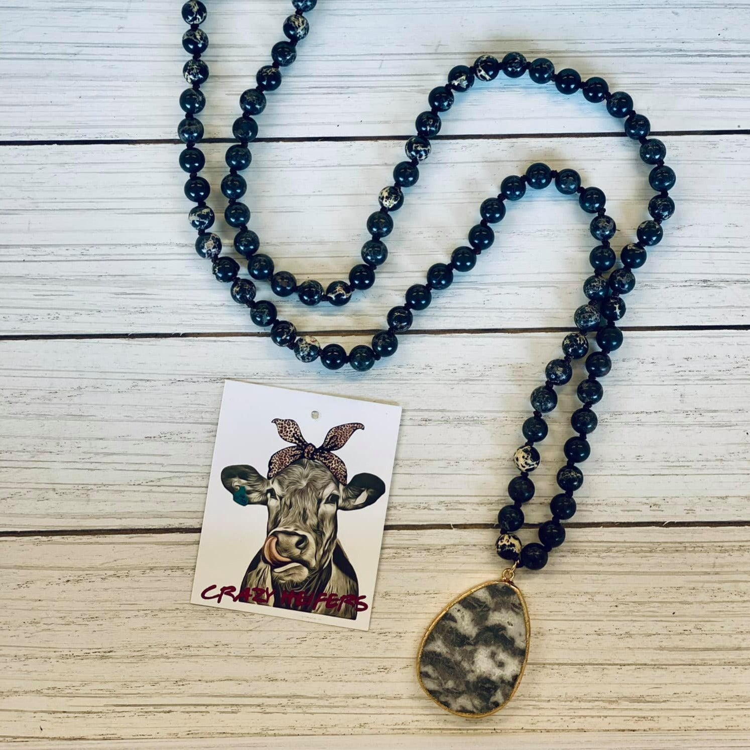 Black/White Stone Necklace