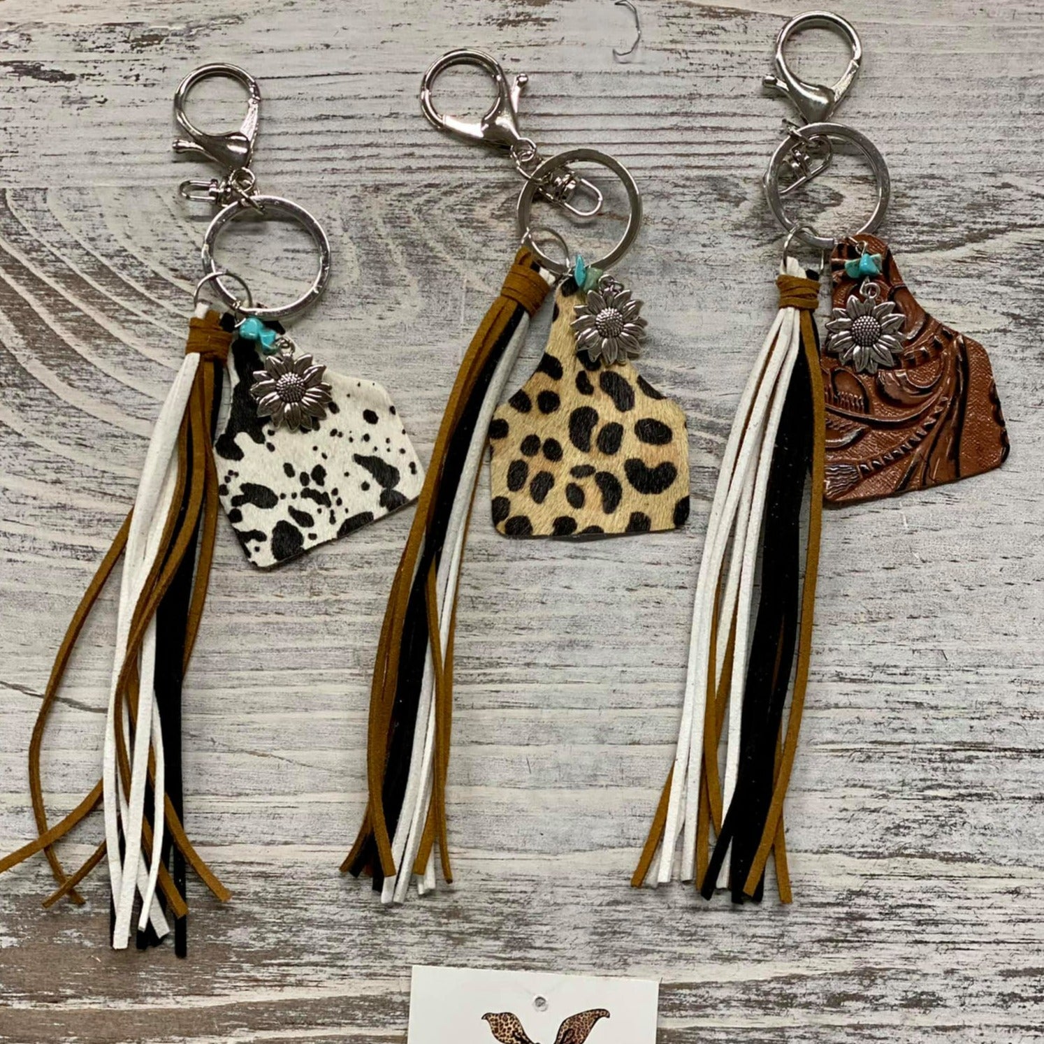 Cow Tag Tassel Keychain