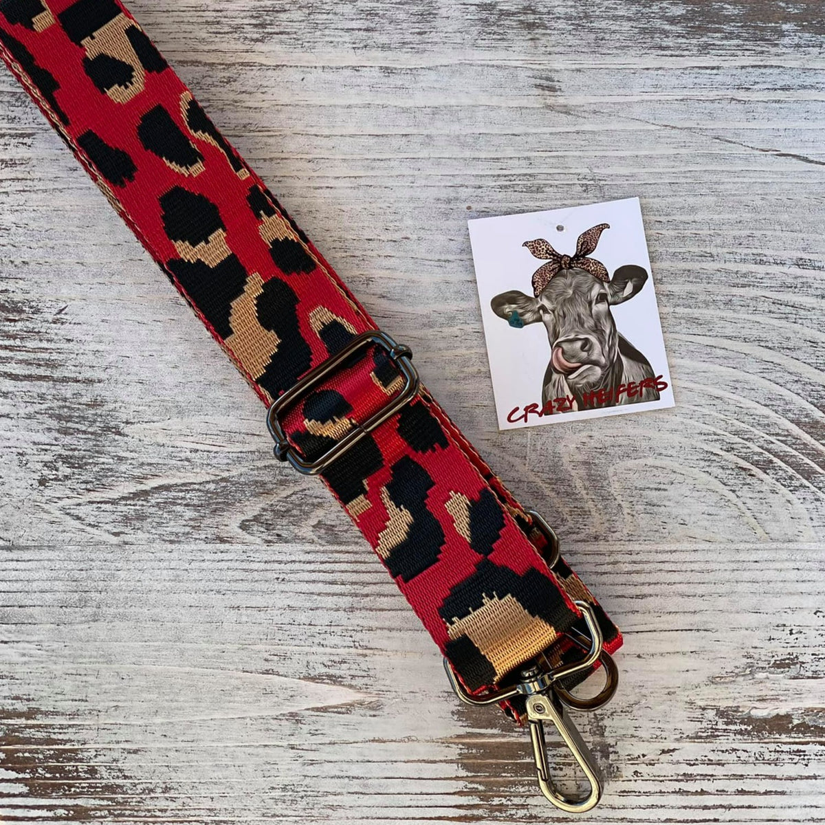 Canvas Guitar Straps One Inch-Leopard Print