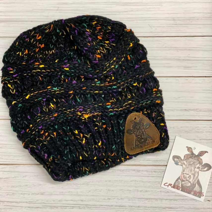 Pony Beanies W/ Leather Patch