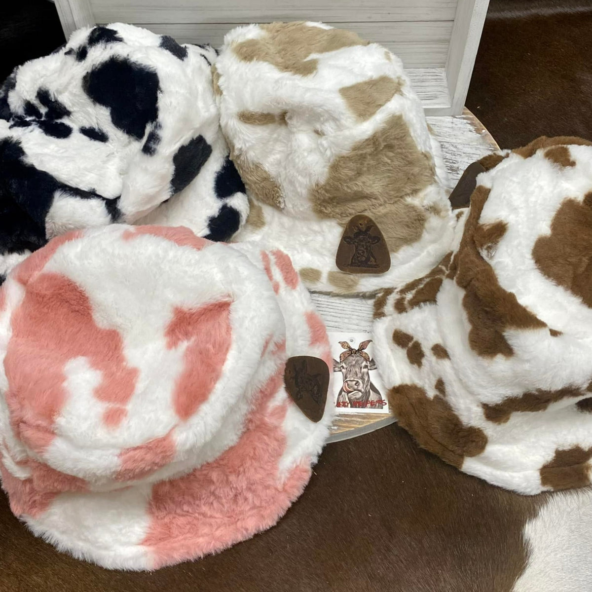 Cow Print Bucket Hats