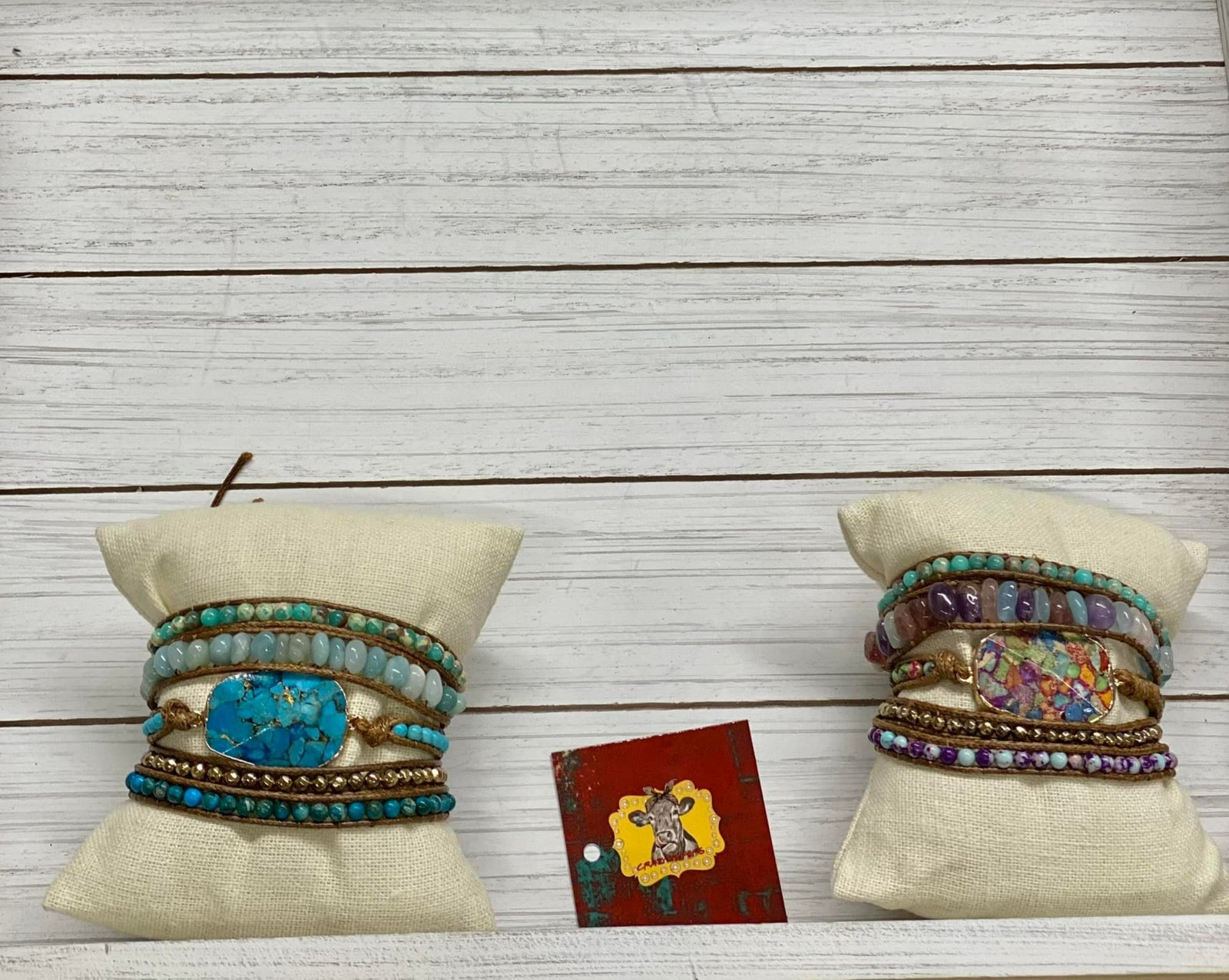 5-Strand Flat Stone Wrap Bracelets