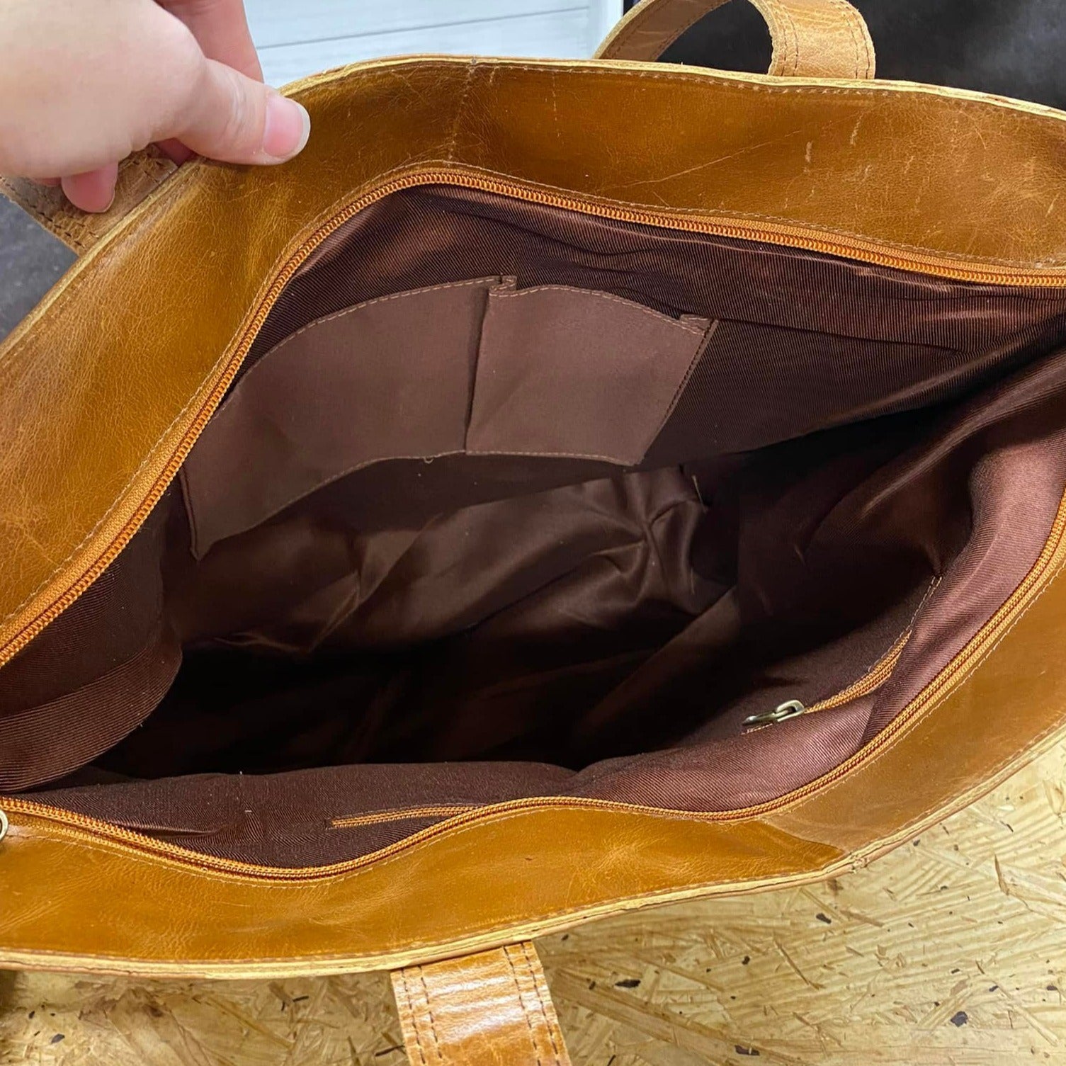 Raven Tote Bag W/ Zipper-Leopard