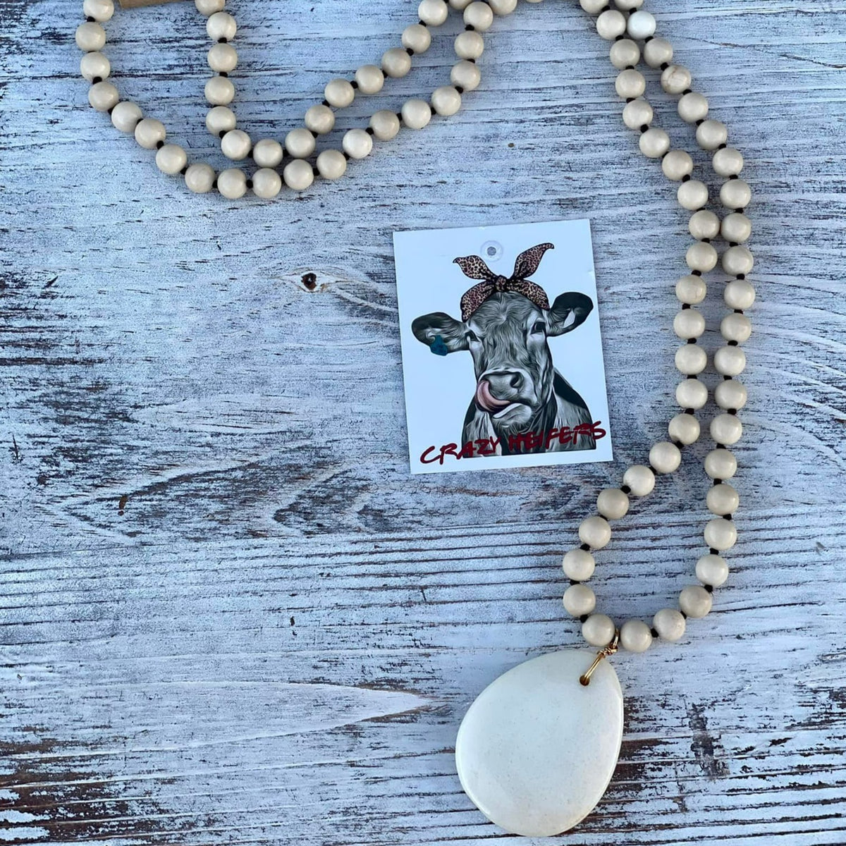 Large Howlite Stone Necklace