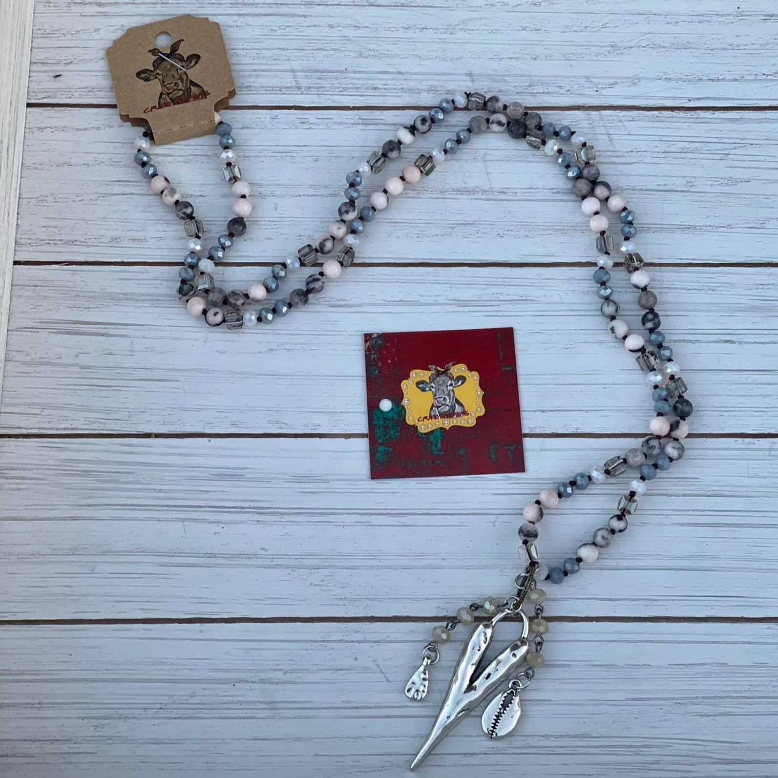 African Turquoise Heart Necklace-Small Beads