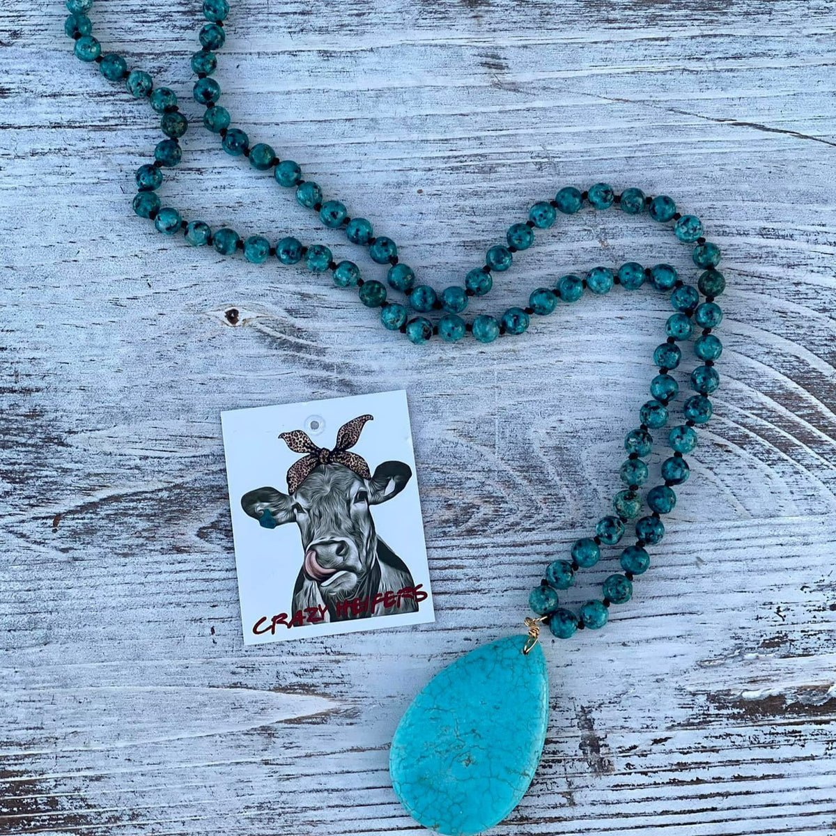 Large Howlite Stone Necklace