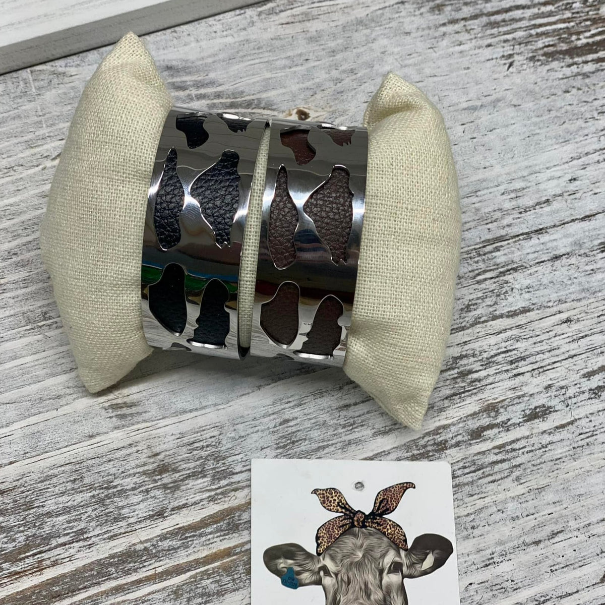 Reversible Leather Bangle Bracelets