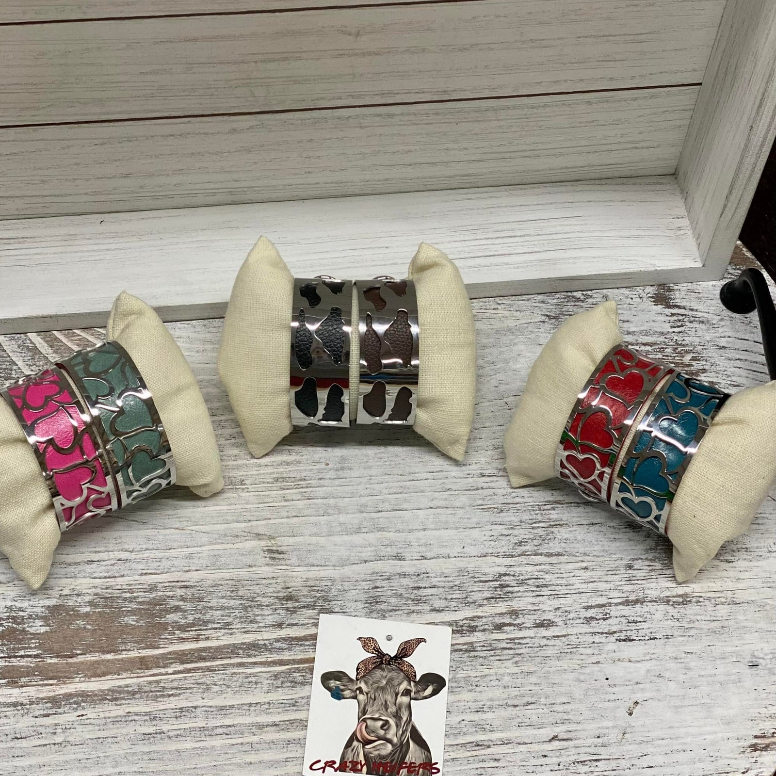 Reversible Leather Bangle Bracelets