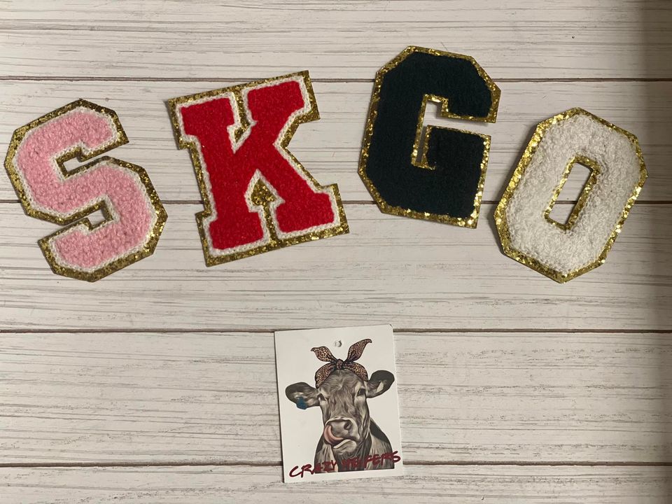 Chenille Letters-Red/ Black-Iron On