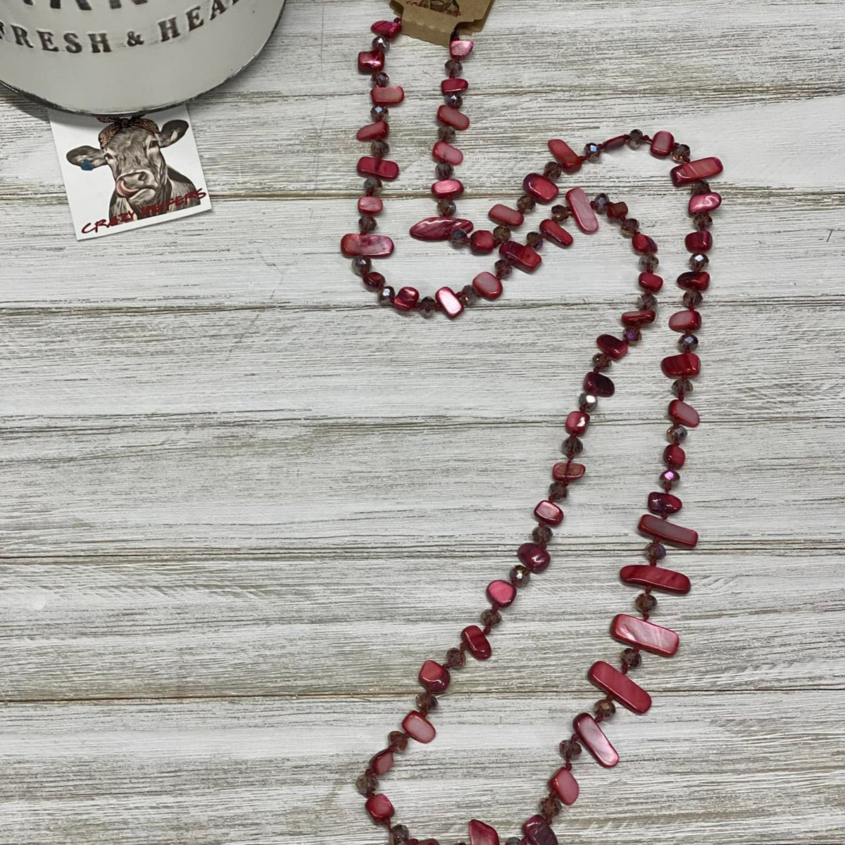 Lariat Glass Bead Necklace