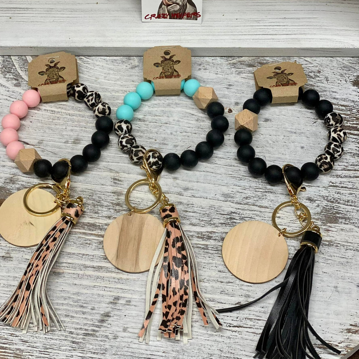 Silicone Bangle Keychain-Leopard