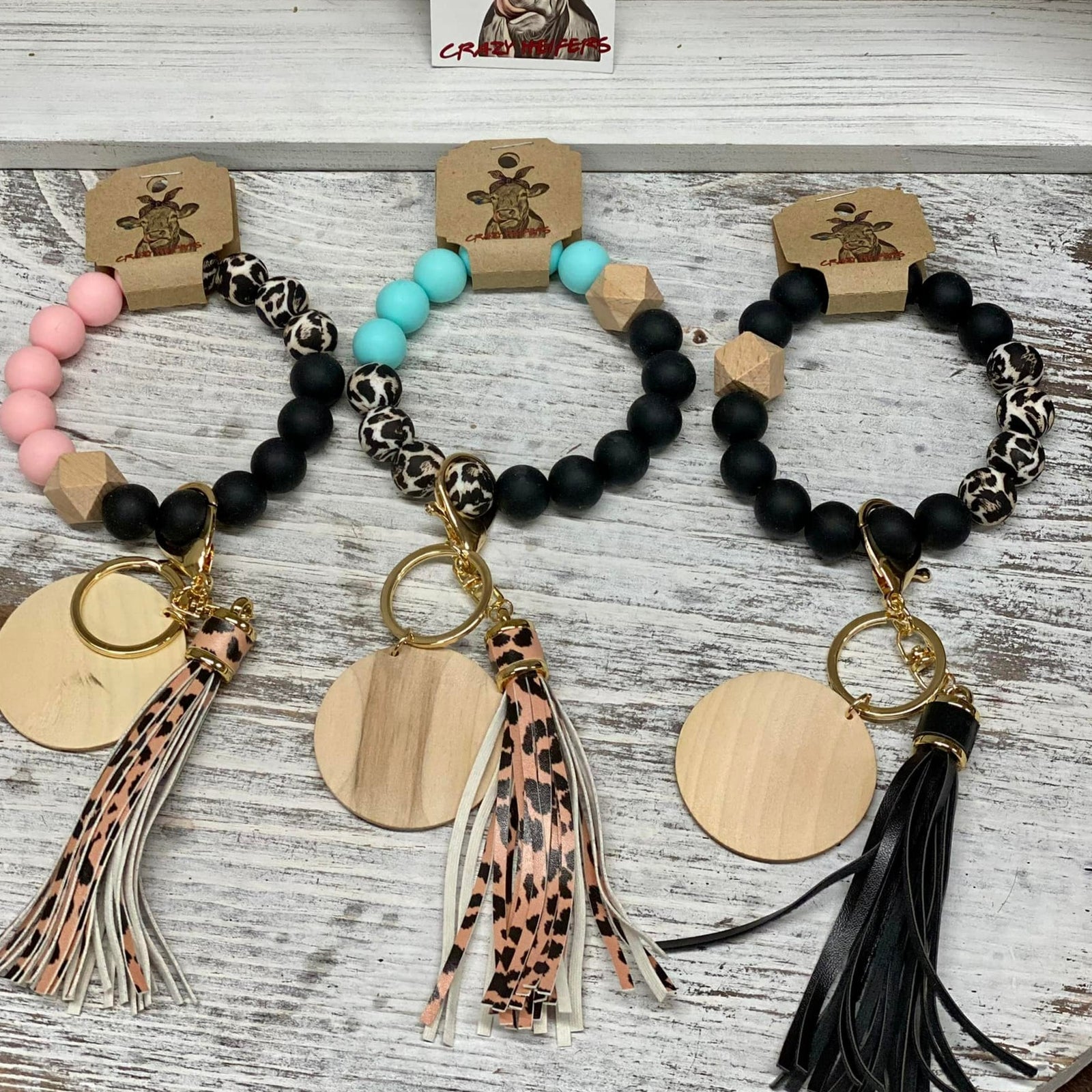 Silicone Bangle Keychain-Leopard