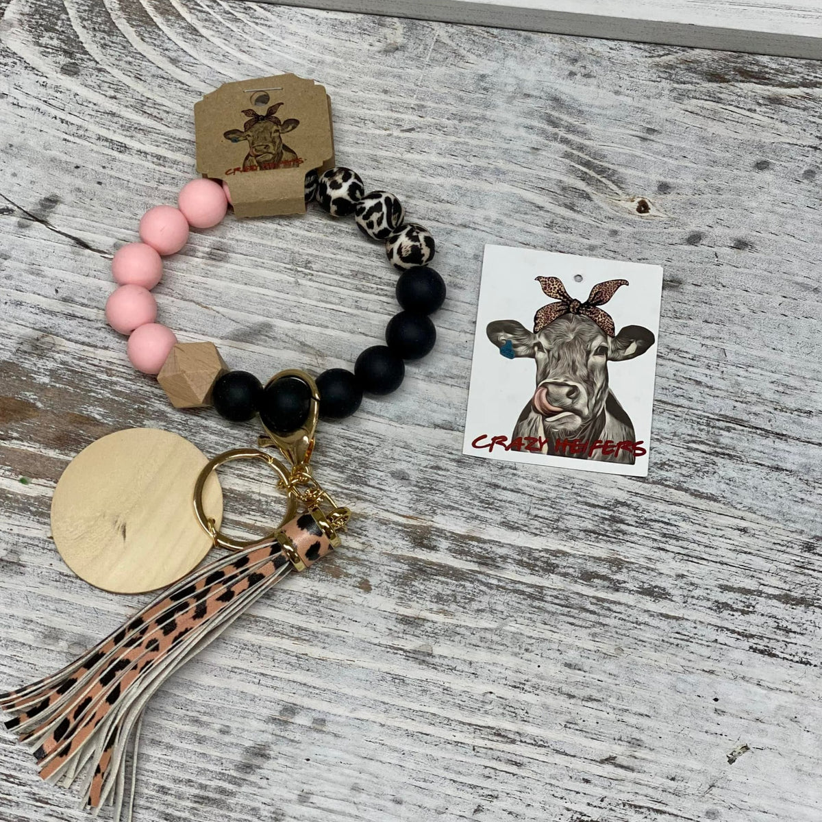 Silicone Bangle Keychain-Leopard