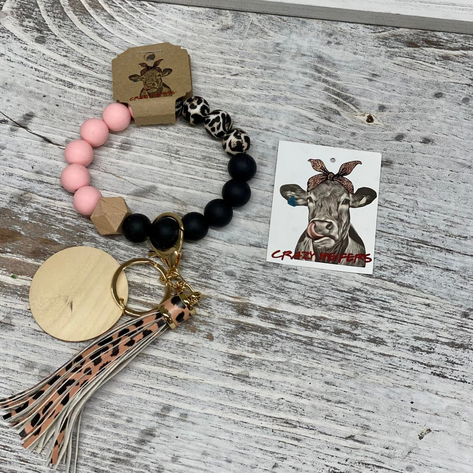 Silicone Bangle Keychain-Leopard