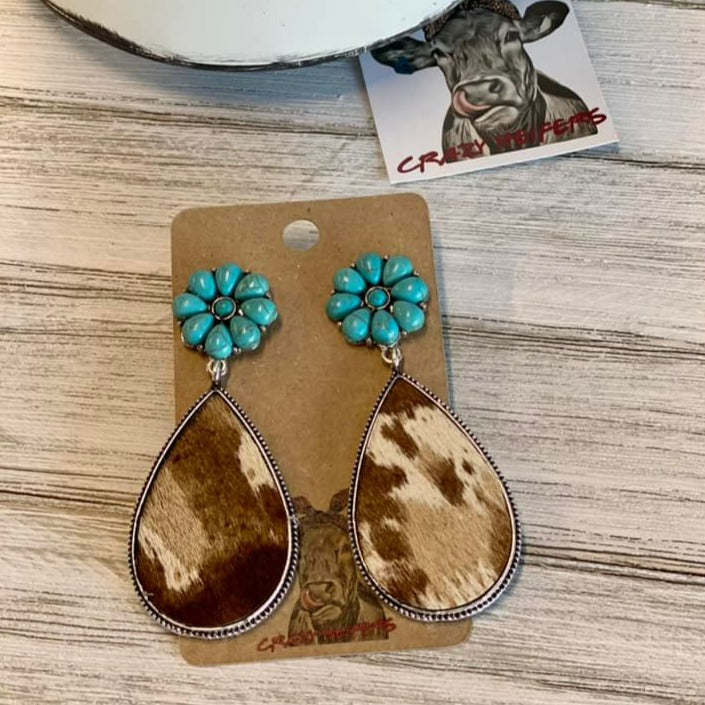 Cowhide Drop Earrings