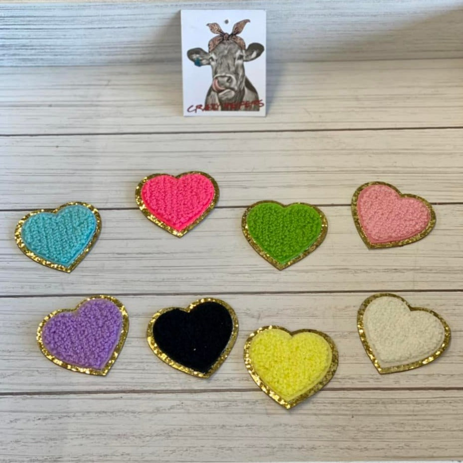 Chenille Heart Patches-Iron on