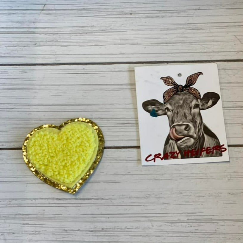 Chenille Heart Patches-Iron on