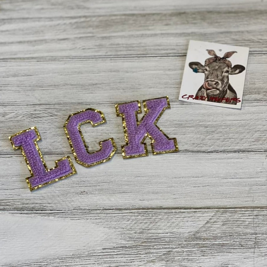 Chenille Letters-Stick On-Purple