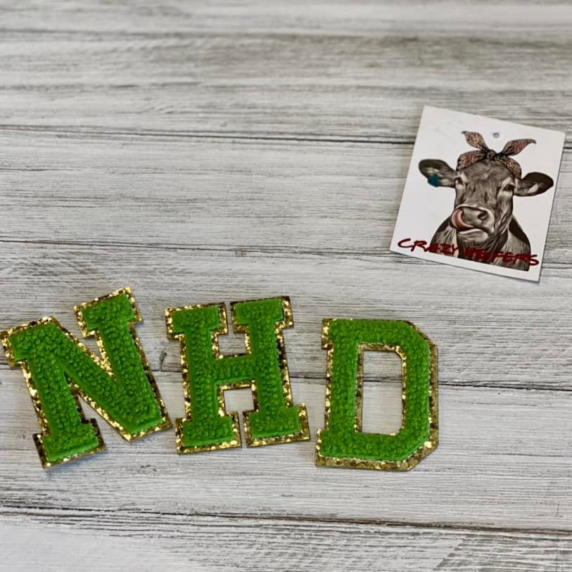 Chenille Letters-Stick On-Green