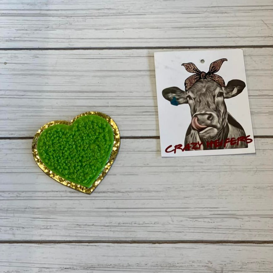 Chenille Heart Patches-Iron on