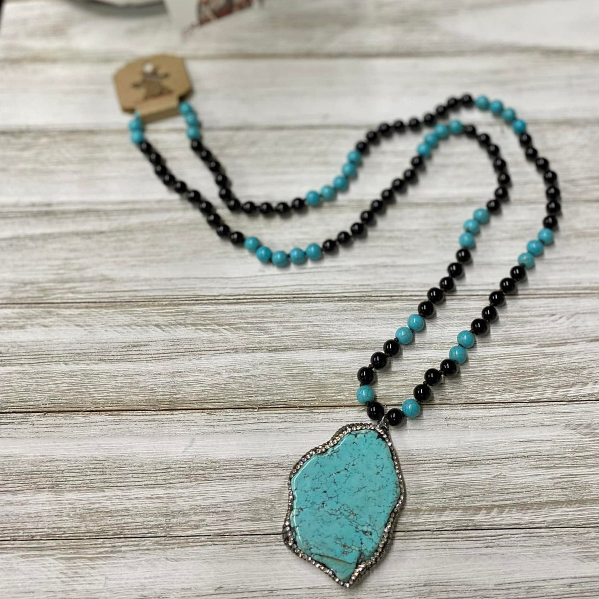 Turquoise Flat Stone Necklace