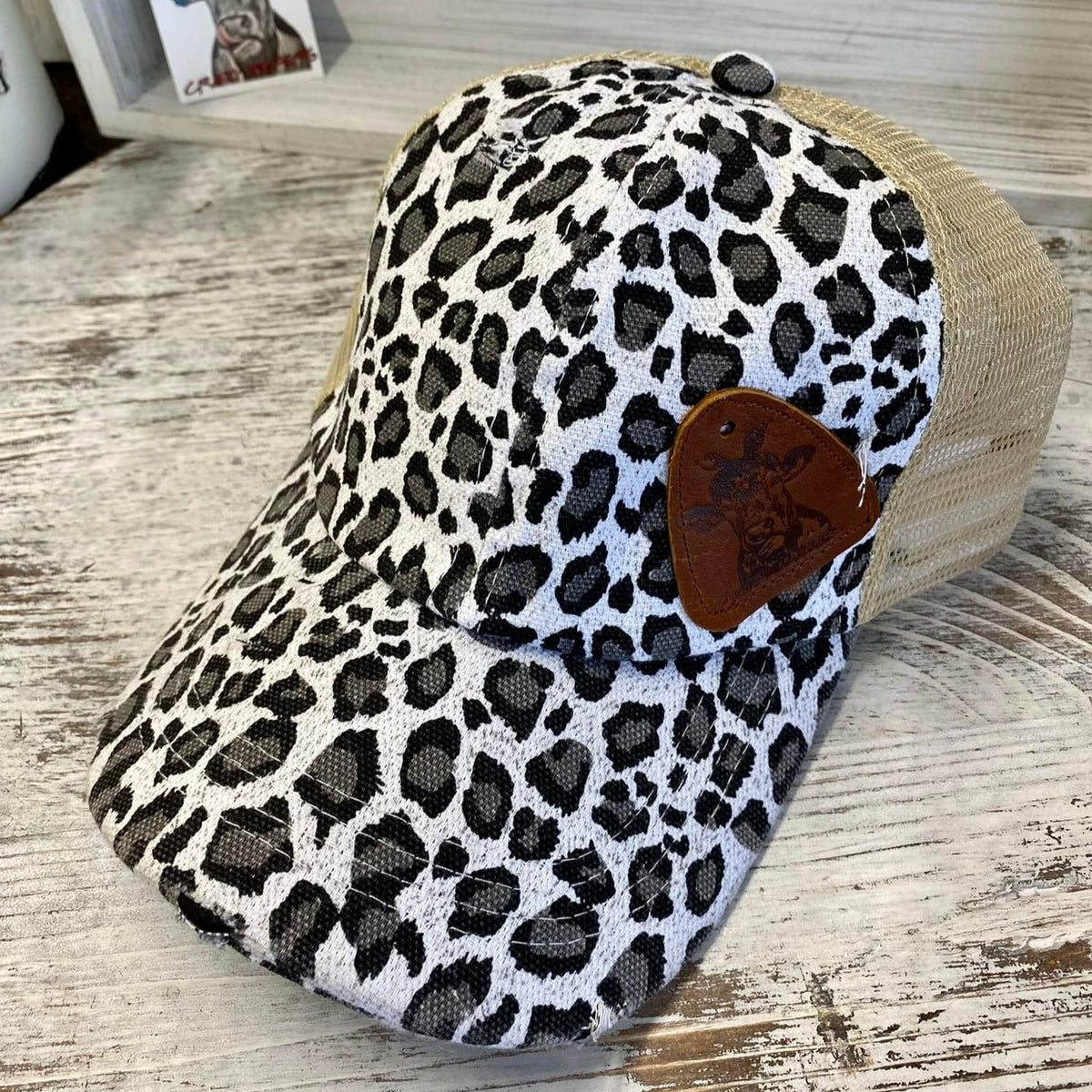 Criss Cross Ball Cap W/ Leather Patch