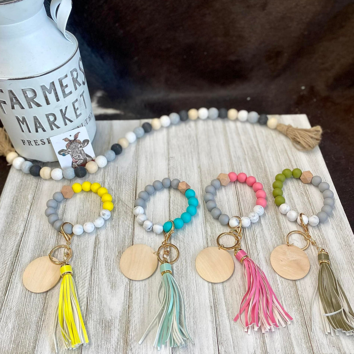 Silicone Bangle Keychain-Marble