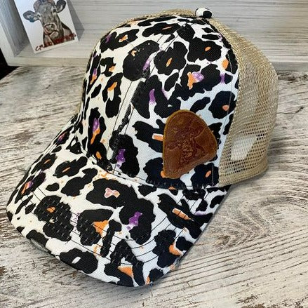 Criss Cross Ball Cap W/ Leather Patch