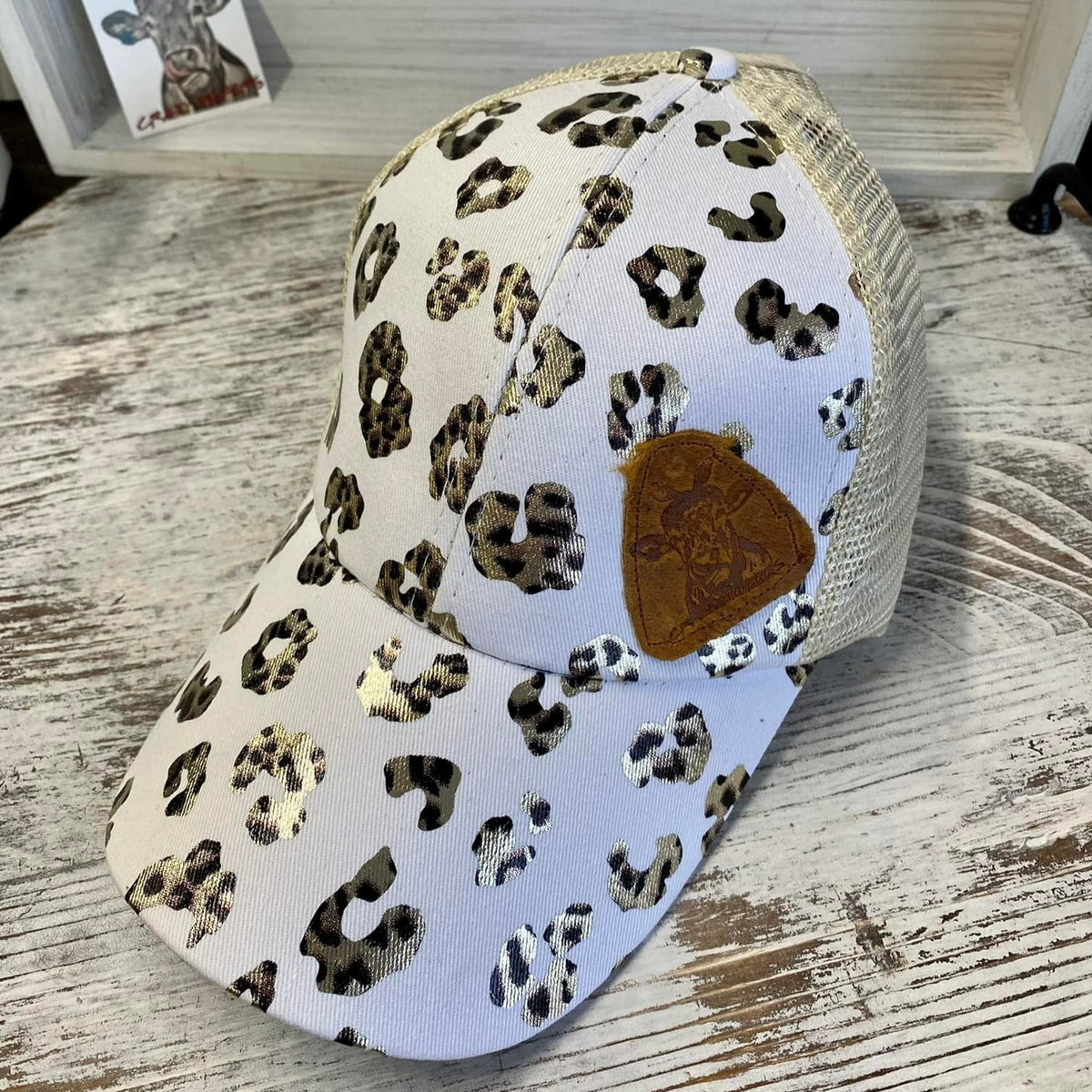 Criss Cross Ball Cap W/ Leather Patch