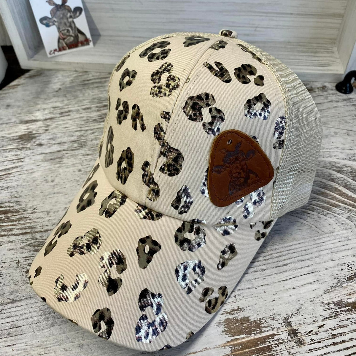 Criss Cross Ball Cap W/ Leather Patch