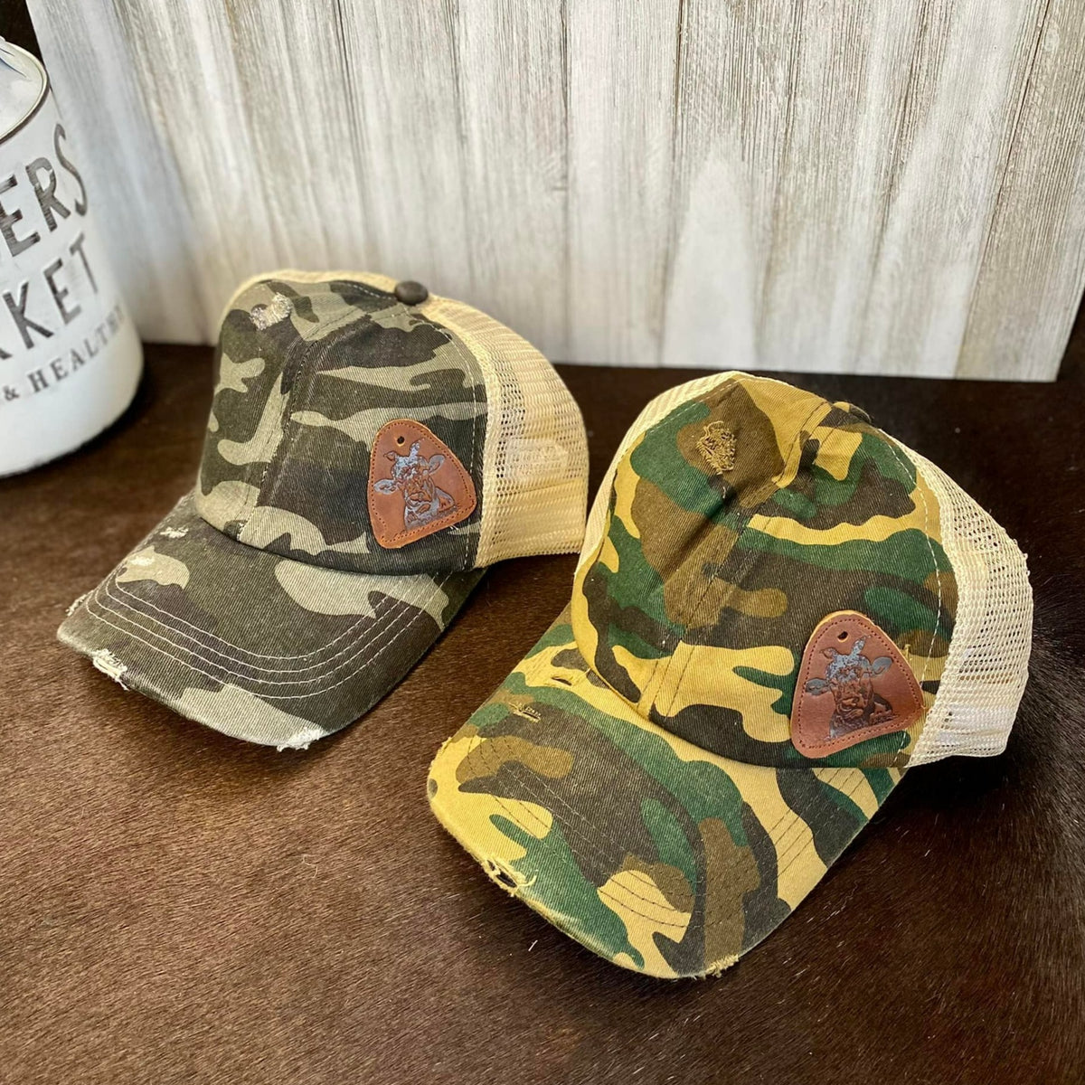 Criss Cross Ball Cap W/ Leather Patch