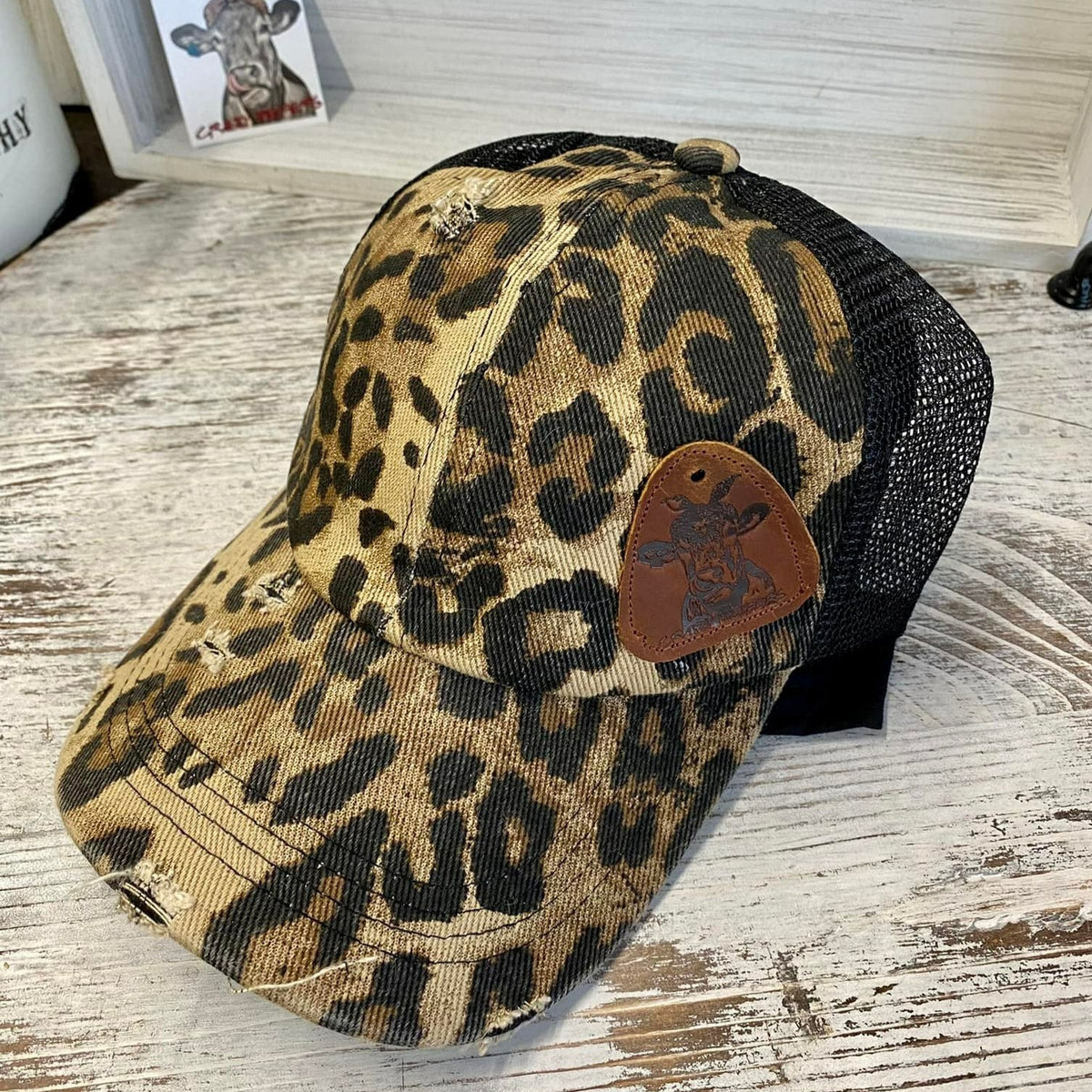 Criss Cross Ball Cap W/ Leather Patch