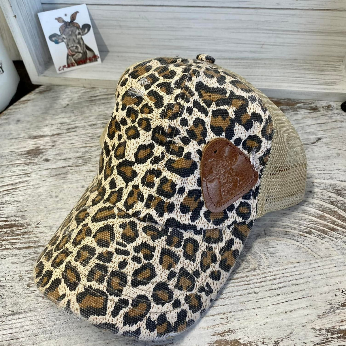 Criss Cross Ball Cap W/ Leather Patch