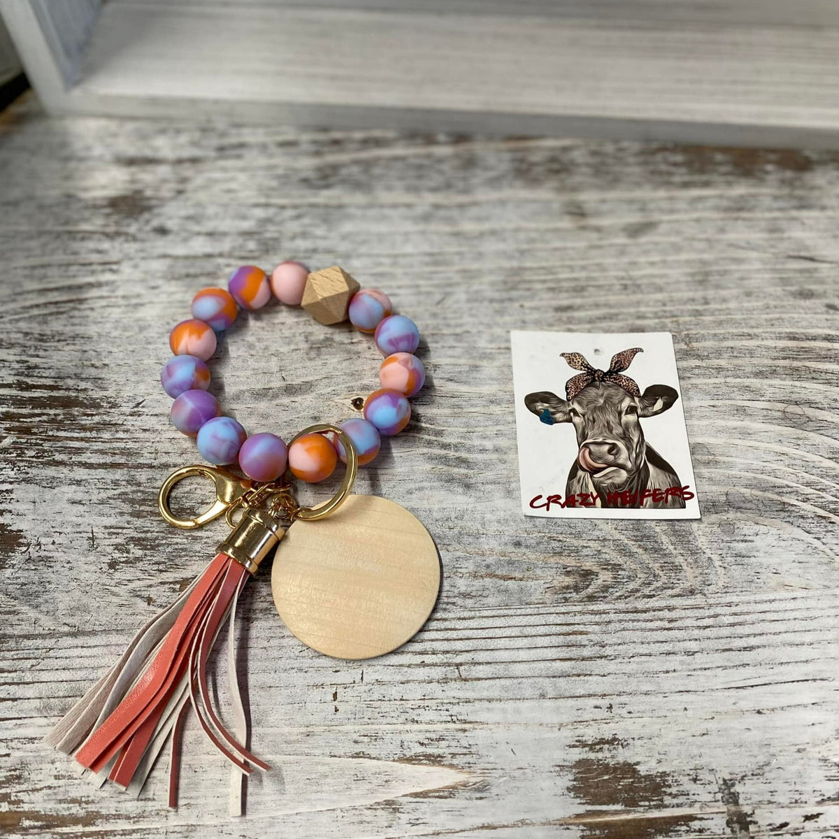 Silicone Bangle Keychain-Tye Dye